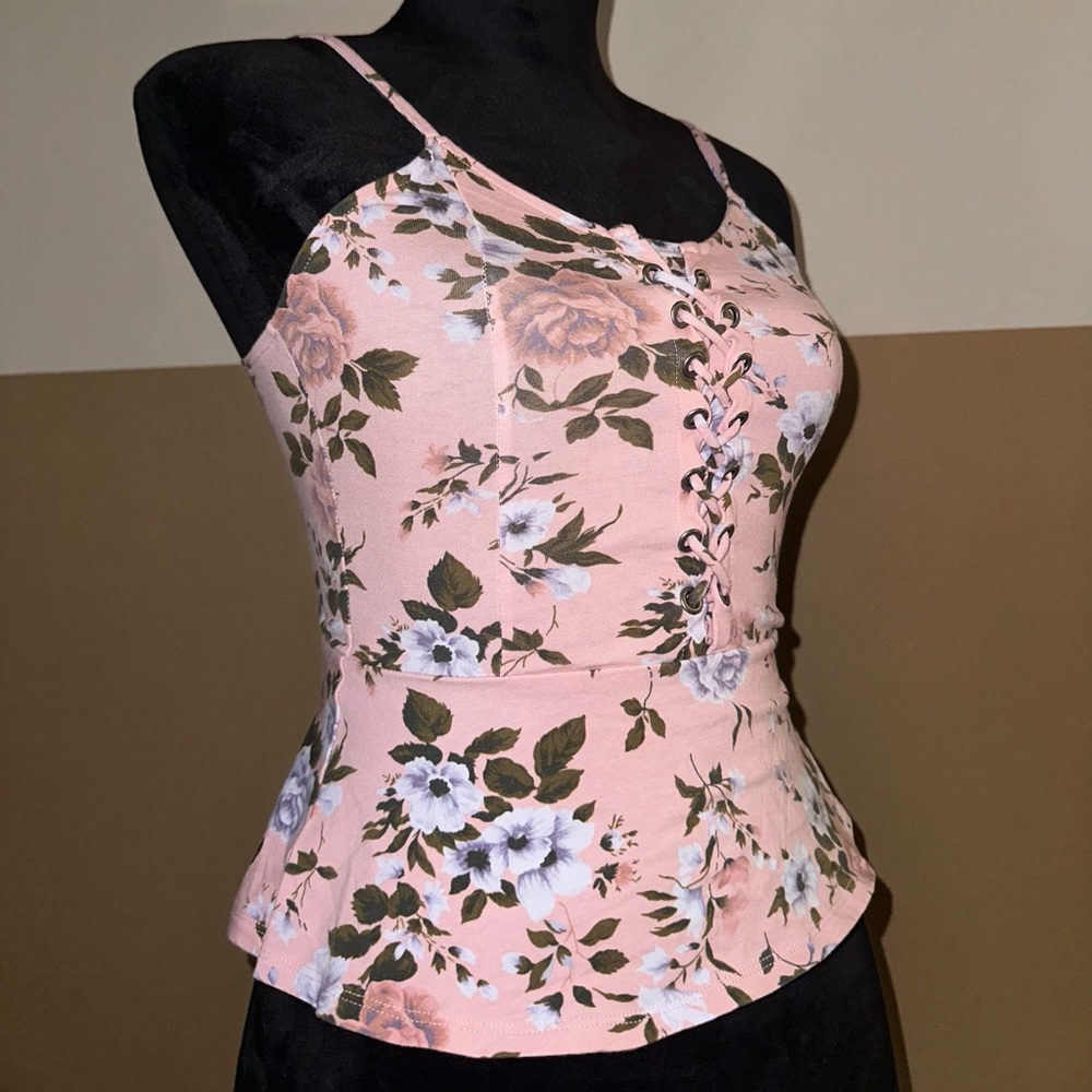 Vintage American Eagle Outfitters Pink Peplum Camisole